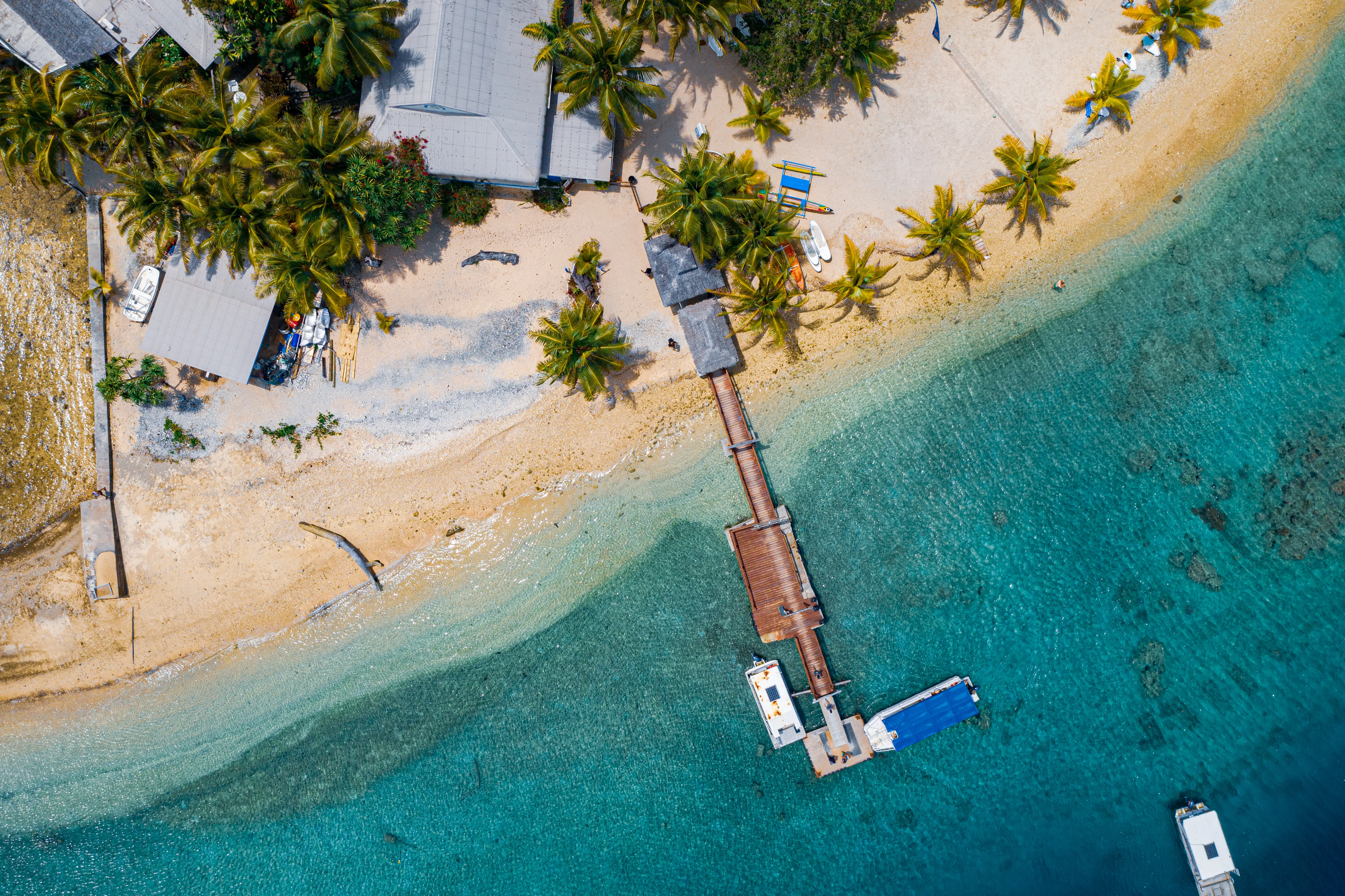 drone shot of Hideaway Island, Vanuatu