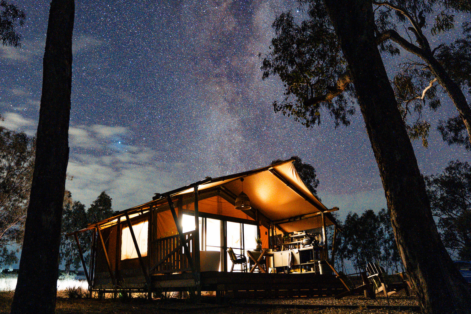 Stars above Riverbank Glamping near Chinchilla in Queensland's Western Downs
